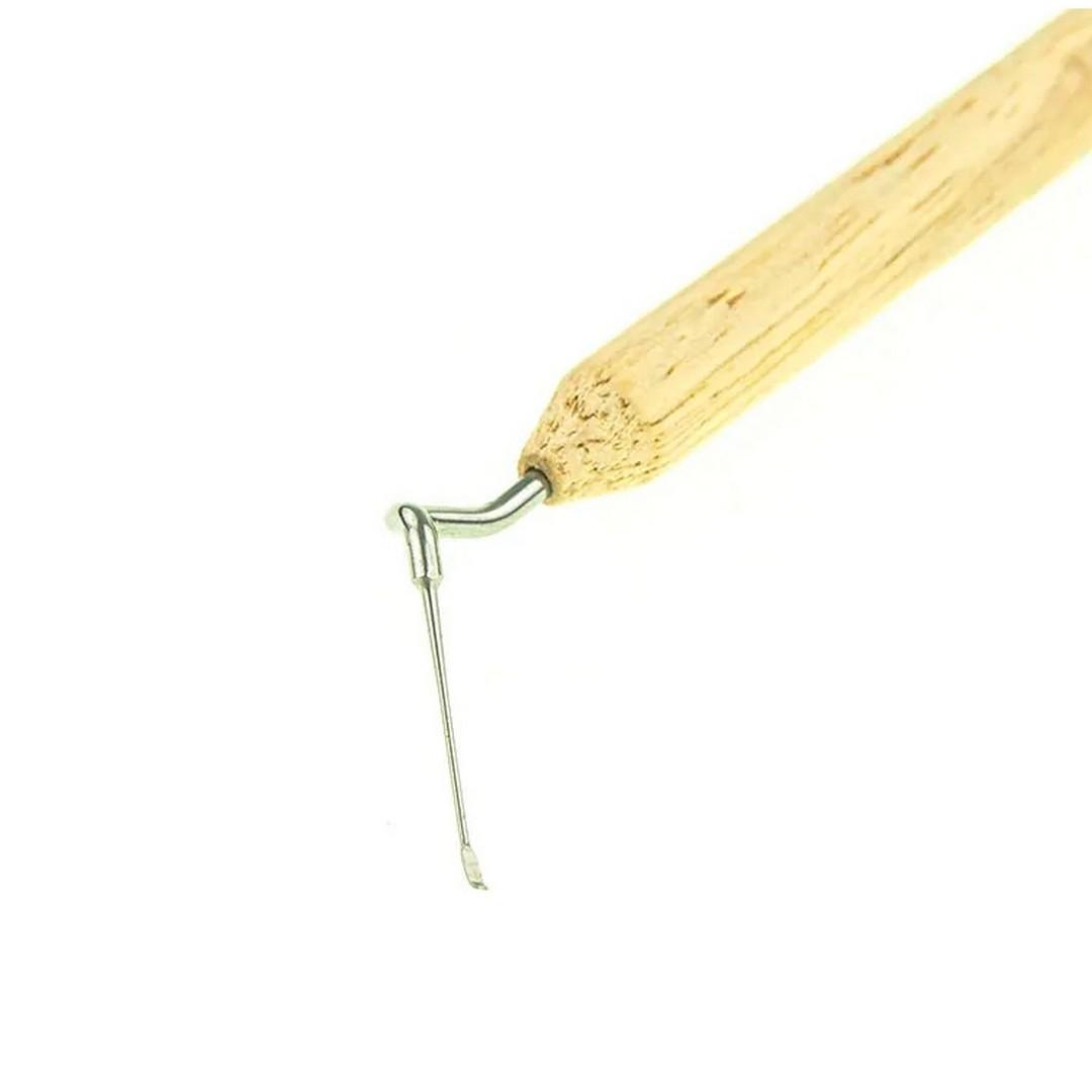 Шпатель для переноса личинок ПРАВЫЙ (деревянная ручка, футляр)