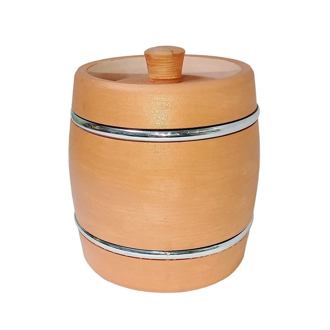 Боченок с обручами окрашенный, провощённый